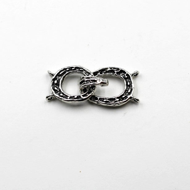 (SCL-026) Sterling Silver Interlocking 2 strand clasp
