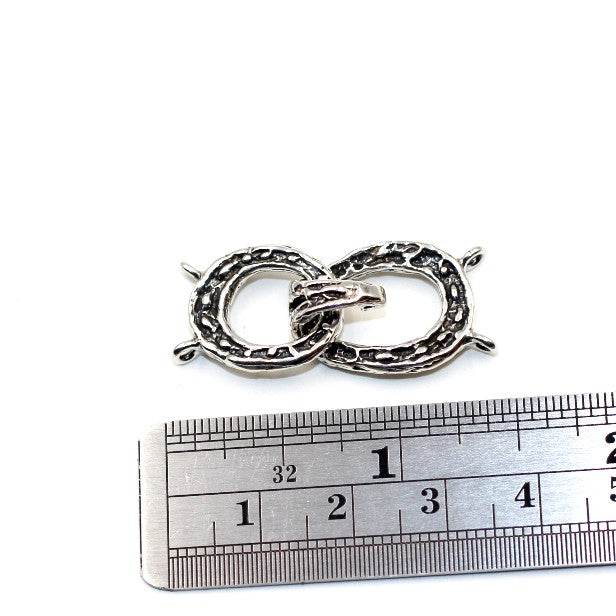 (SCL-026) Sterling Silver Interlocking 2 strand clasp