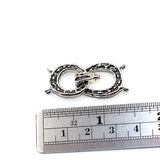 (scl026) Sterling Silver Interlocking 2 strand clasp