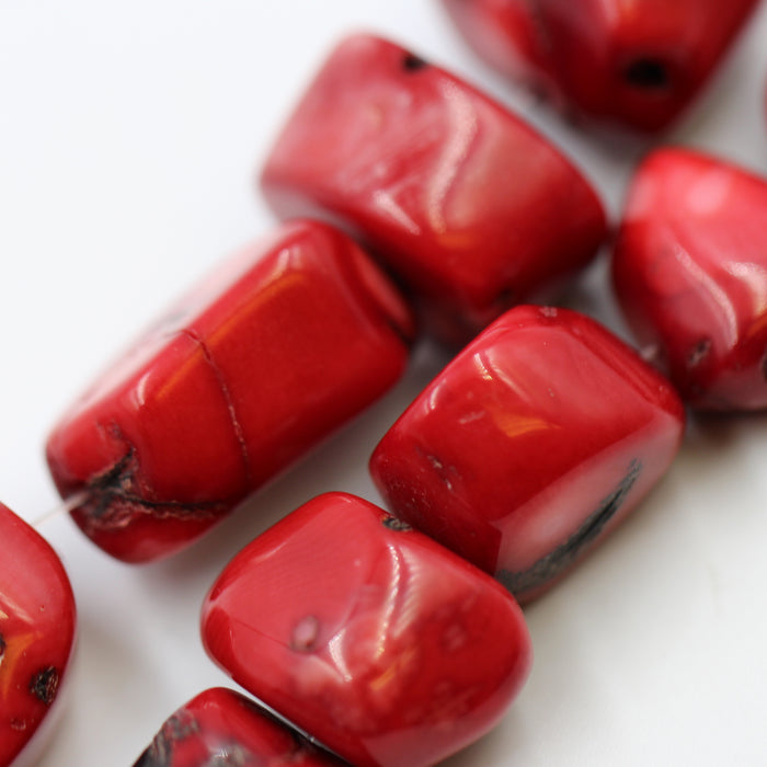 (cor016) Red Dyed Coral Nuggets