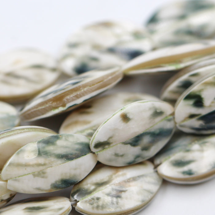 (shell002) Green Shell Beads