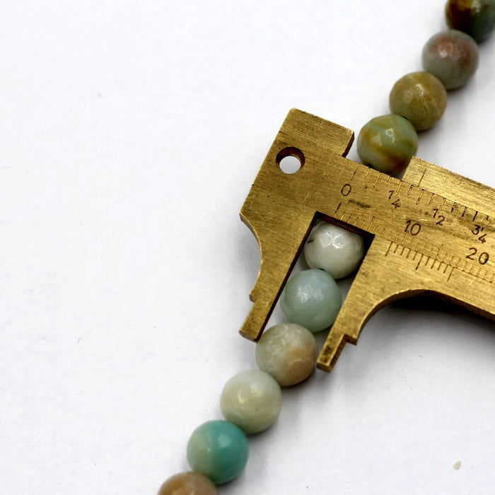(AMA-008) 8mm Faceted Multi-Colored Amazonite Round Beads