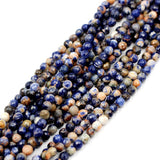 (soda006)  Faceted 6mm Blue Denim Sodalite beads .