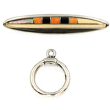 inlay toggle with spiny oyster, melon shell and black onyx