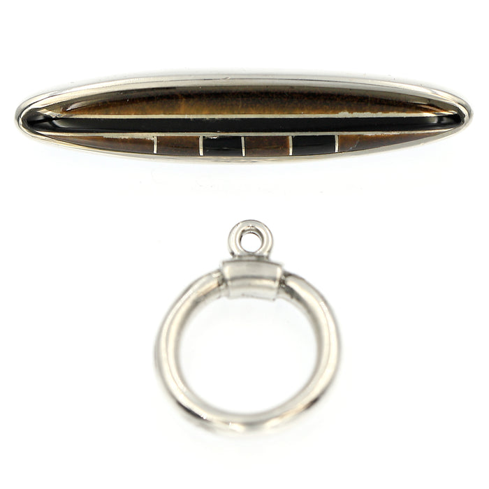 (ITG-002) Tiger's-eye & Black Onyx Toggle