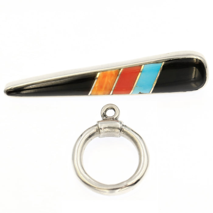 (ITG-012) Black, Spiny, Coral & Turquoise Toggle