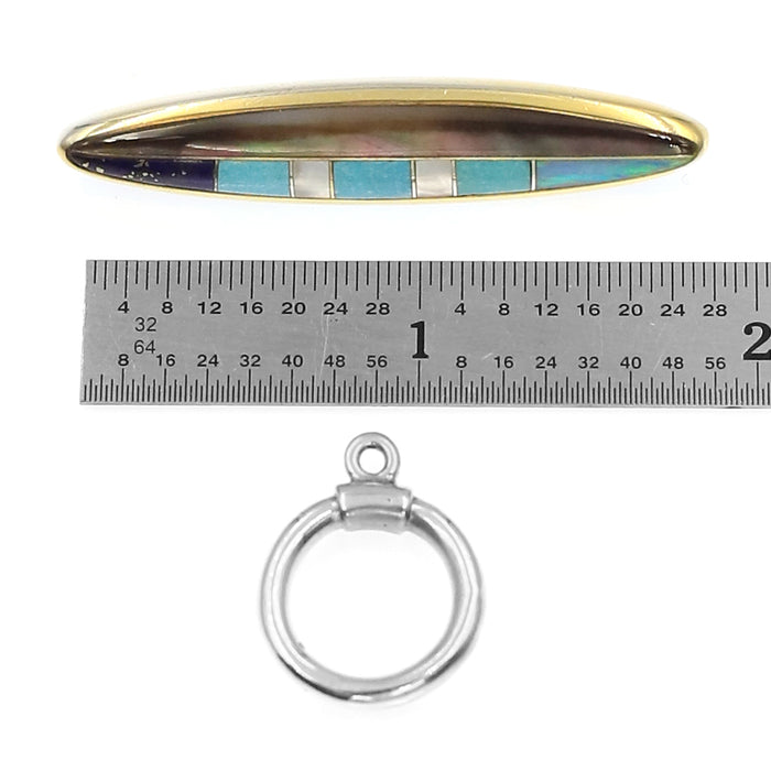 (ITG-026) Turquoise, Lapis, Synthetic Opal, Mother-of-Pearl Toggle