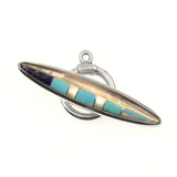 (ITG-026) Turquoise, Lapis, Synthetic Opal, Mother-of-Pearl Toggle