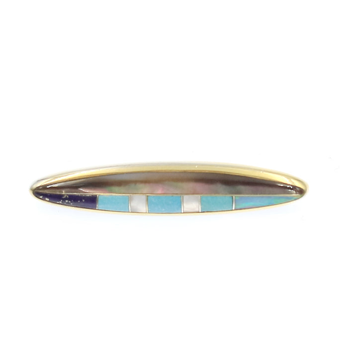 (ITG-026) Turquoise, Lapis, Synthetic Opal, Mother-of-Pearl Toggle