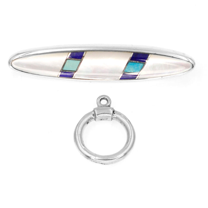 (ITG-040) Mother-of-Pearl, Lapis, Turquoise Toggle