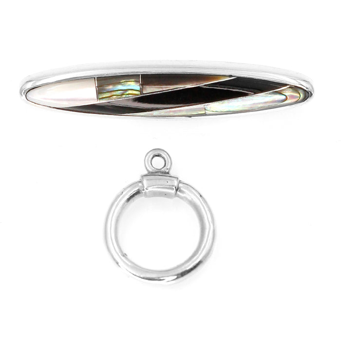 (ITG-041) Abalone,Black, Hammer Shell Toggle