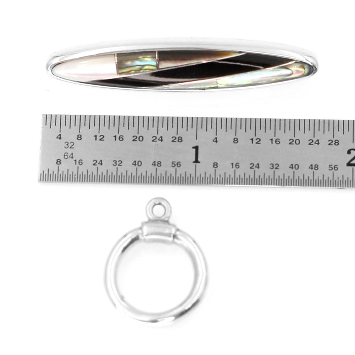 (ITG-041) Abalone,Black, Hammer Shell Toggle