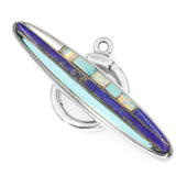 (ITG-042) Lapis, Turquoise, Opal and Mother of Pearl Toggle