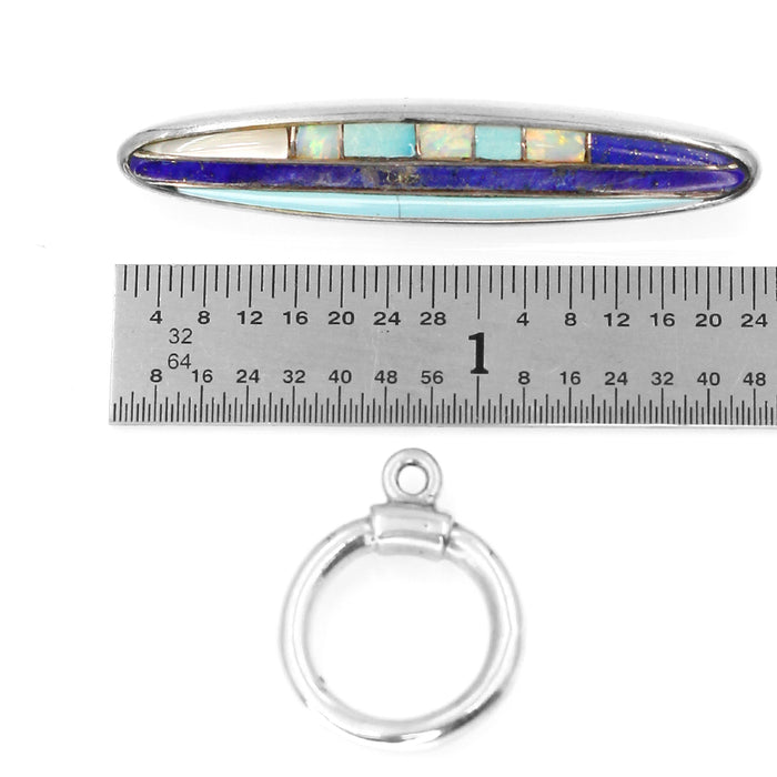 (ITG-042) Lapis, Turquoise, Opal and Mother of Pearl Toggle
