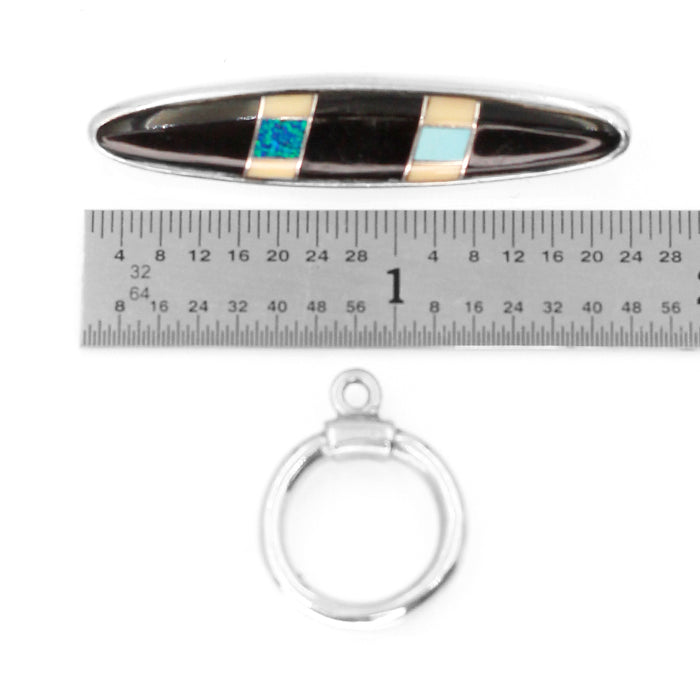 (ITG-043) Black, Melon, Turquoise, Synthetic Opal Toggle