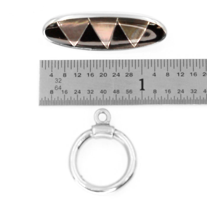 (ITGS-006) Brown Lip Mother of Pearl and Black Onyx Toggle