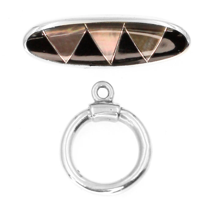 (ITGS-006) Brown Lip Mother of Pearl and Black Onyx Toggle