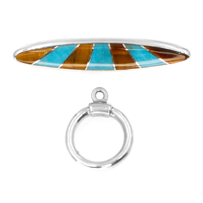 (ITG-055) Turquoise and Tiger's Eye Toggle