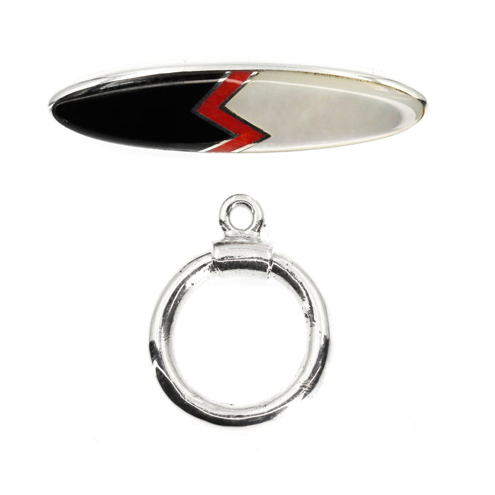 (ITG-075) Black Onyx and Mother of Pearl Toggle