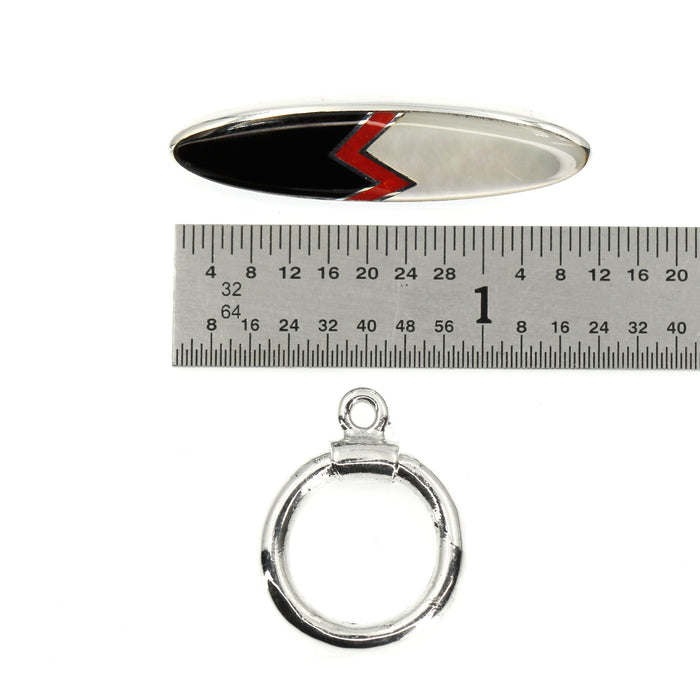 (ITG-075) Black Onyx and Mother of Pearl Toggle