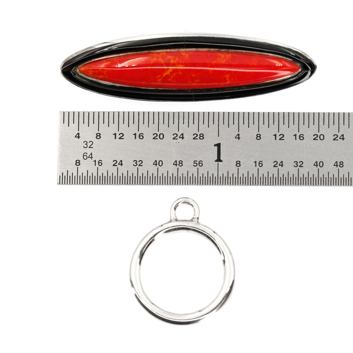 (ITG-078) Black Onyx and Eco-friendly™ Coral Toggle