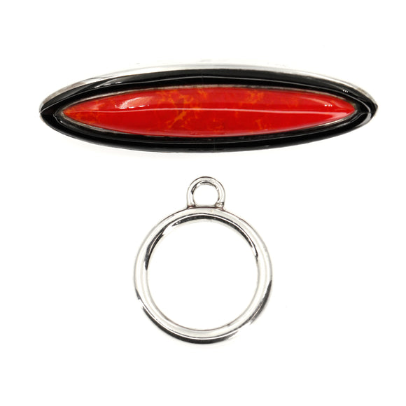 (ITG-078) Black Onyx and Eco-friendly™ Coral Toggle