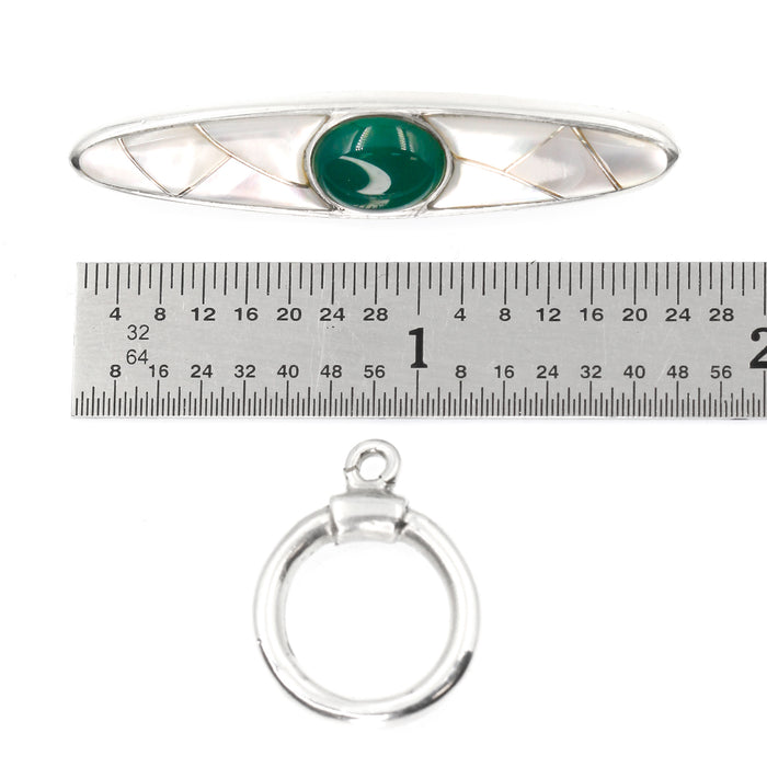 (ITG-083) Green Onyx and Mother of Pearl Toggle