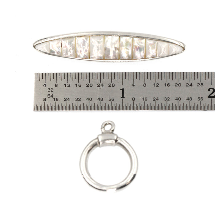 (ITG-092) White Fresh Water Pearl Toggle