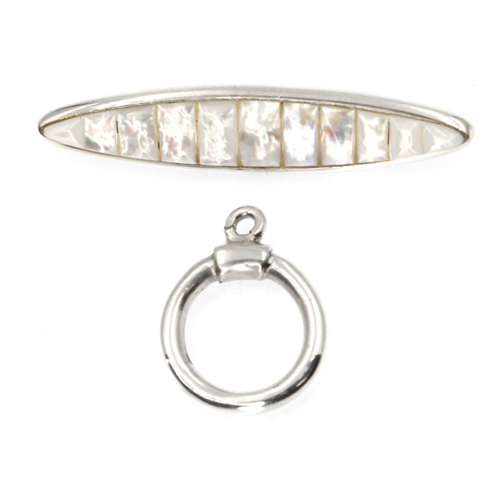 (ITG-092) White Fresh Water Pearl Toggle