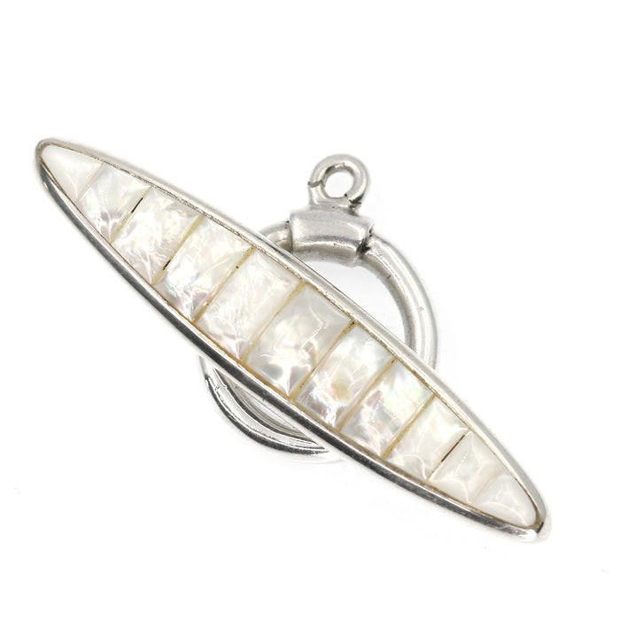 (ITG-092) White Fresh Water Pearl Toggle