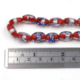 Red & Silver Foil Glass Bead