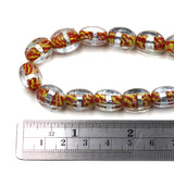 Red & Yellow Silver Foil Lampwork Beads