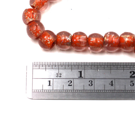 Orange Sparkle Lampwork Beads
