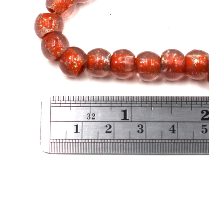 Orange Sparkle Lampwork Beads