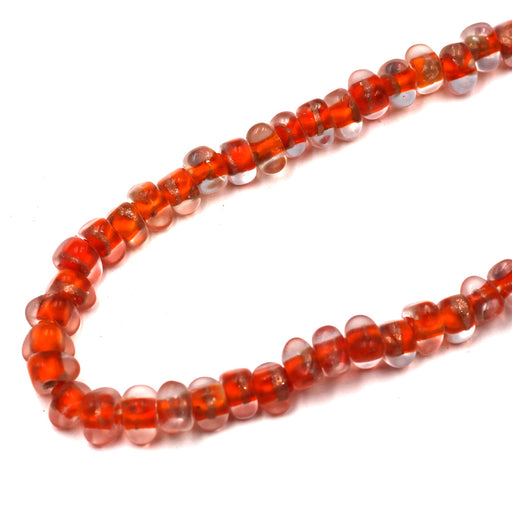 Triangle Orange Sparkle Lampwork Beads
