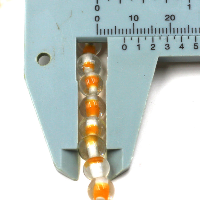 (INDIA050) 7mm Yellow & White Glass Beads