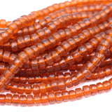 (INDIA051) 7mm Orange Glass Rondelle Beads