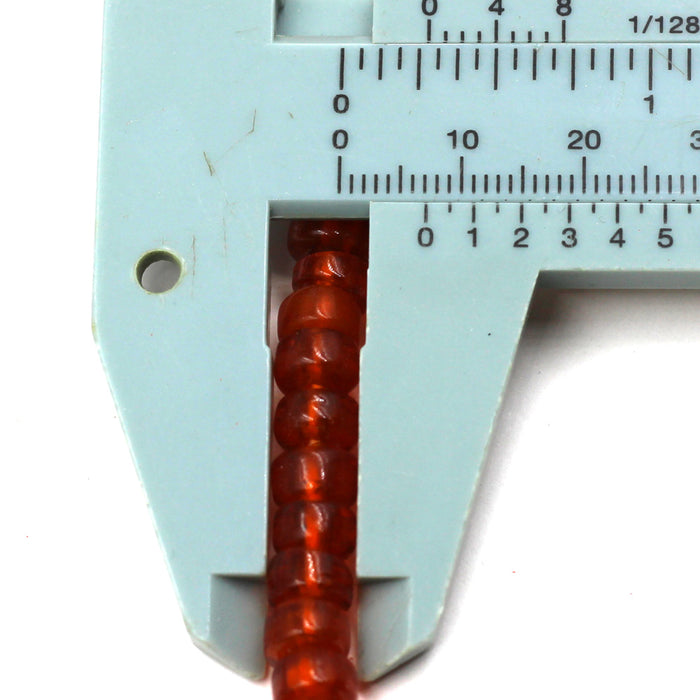 (INDIA051) 7mm Orange Glass Rondelle Beads