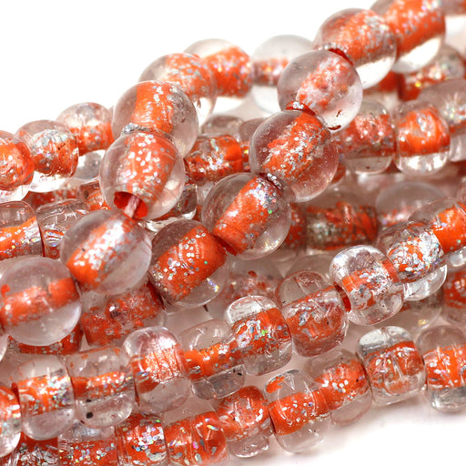 12mm Round Orange Glass Beads