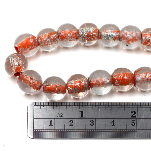 12mm Round Orange Glass Beads