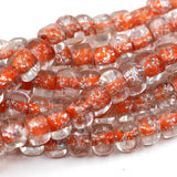(INDIA053) 10-12mm Triangular Orange Glass Beads
