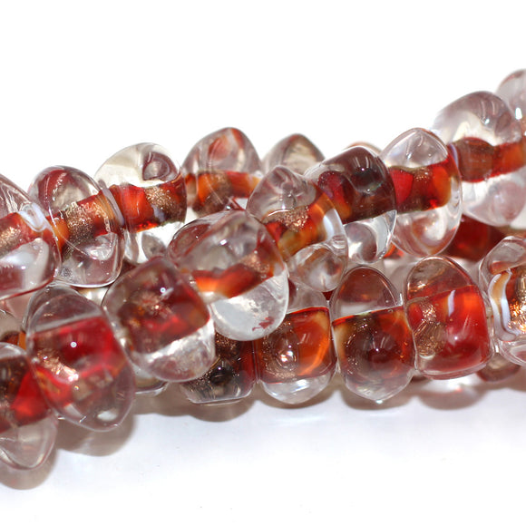 Red Encased 12-14mm Glass Beads