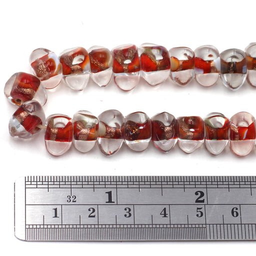 Red Encased 12-14mm Glass Beads