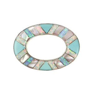 Inlay Large Loop Sleeping Beauty Turquoise and Synth Opal