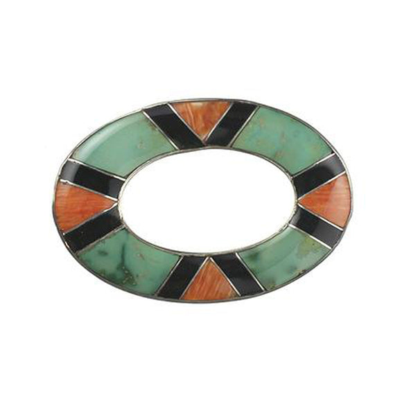 Inlay Large Loop Turquoise, Spiny, Lapis and Gaspeite