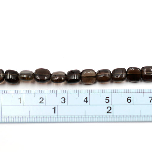 7 x 7 x 4mm Puffed Square Smoky Quartz