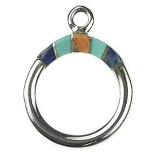 Lapis, Turquoise & Spiny Oyster Inlay Toggle Ring