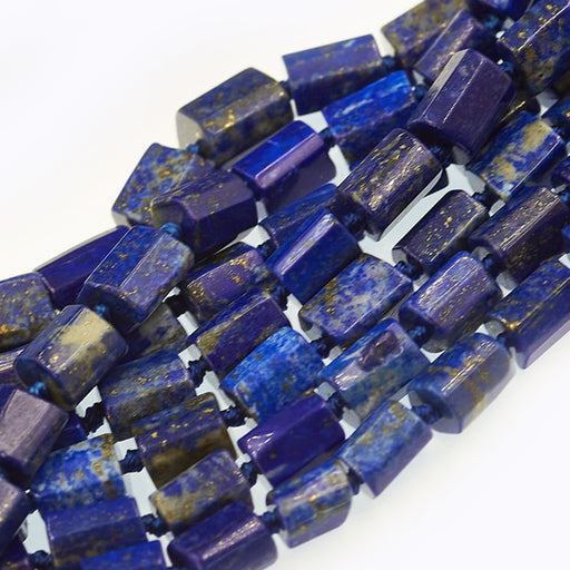 Chunky barrel lapis beads