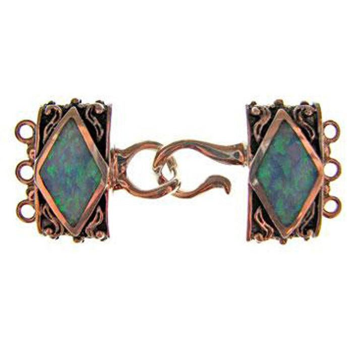 (ICL-019) Lt Blue Synth Opal 5 Strand Clasp