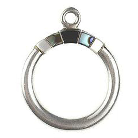 M.O.P., Abalone & Black Inlay Toggle Ring